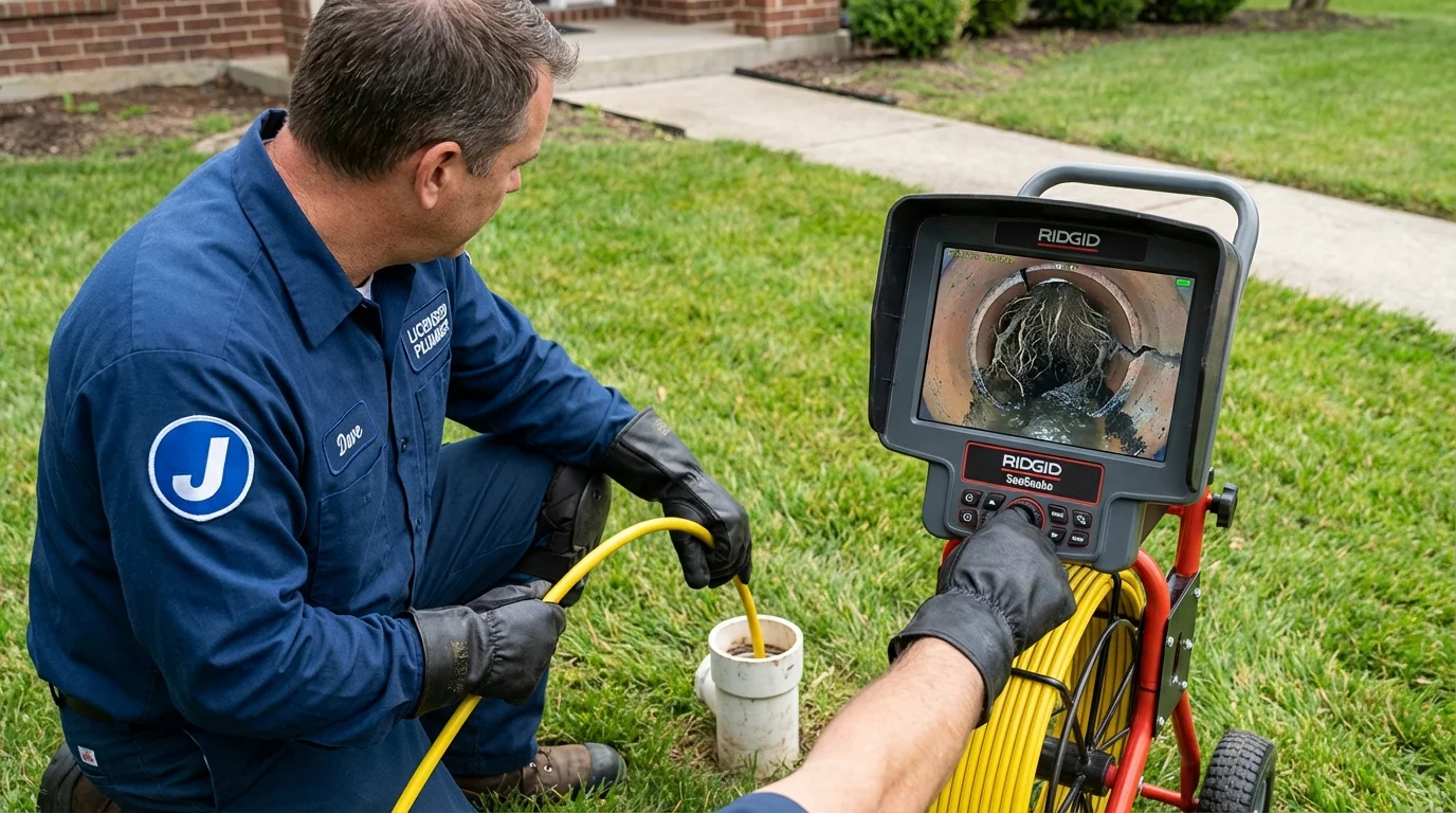 Sewer camera inspection being performed by Johns Plumbing LLC in Greenbush
